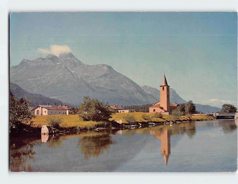 Postcard Sils-Baselgia in the Engadin Valley of Switzerland
