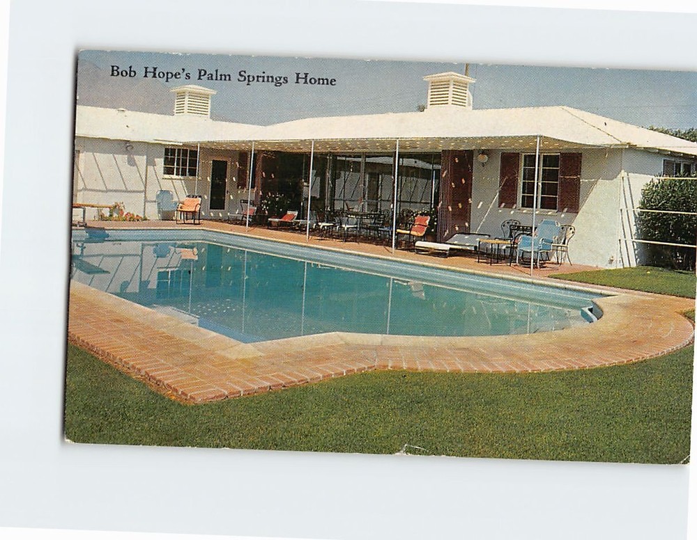 Postcard Bob Hope's Beautiful Home & Swimming Pool Palm Springs California USA