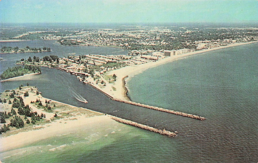 Venice FL Florida Aerial Jetty Beach pre Hurricane Ian Disaster Vtg Postcard F21