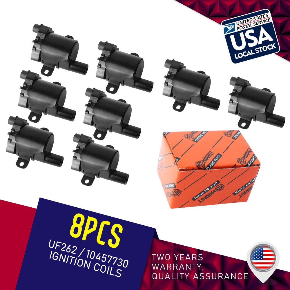 Genuine 8 Pcs Ignition Coils For GMC AVALANCHE 1500 (2002 - 06) 5.3L D585 UF262