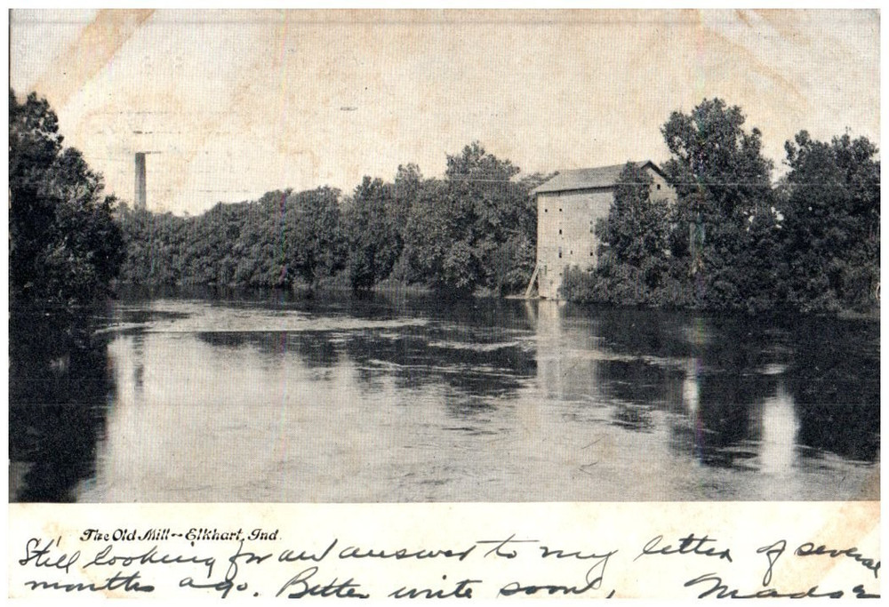 Vintage Postcard 1907 The Old Mill, Elkhart, Indiana (IN)