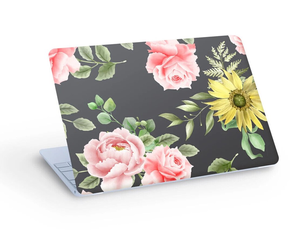 Elegant Blooming Flowers Laptop Skin Sticker in Custom Sizes
