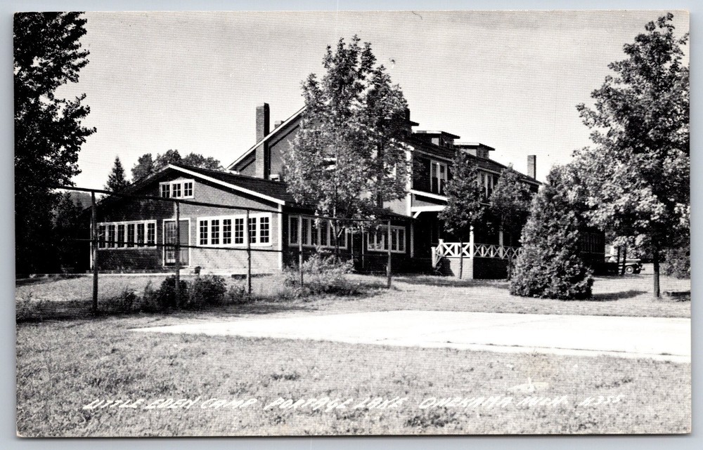 RPPC~Onekama Michigan~Little Eden Camp House @ Portage Lake~Real Photo Postcard