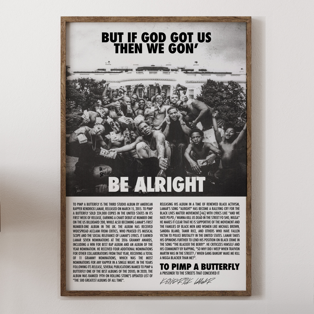 Kendrick Lamar To Pimp A Butterfly Poster Wall Art No Frame