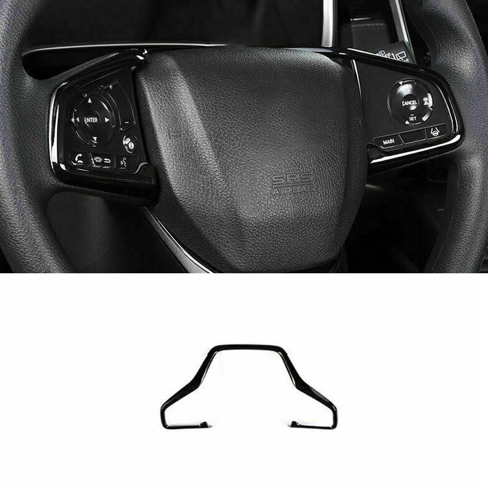 Steering Wheel Bezel Panel Cover Trim For Honda CR-V CRV 2017-2022 Bright Black