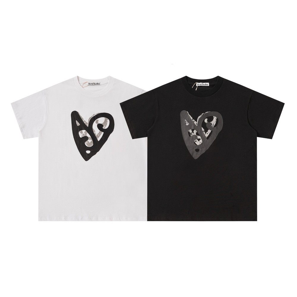 Acne Studios tee shirt NEW Retro distressed graffiti heart