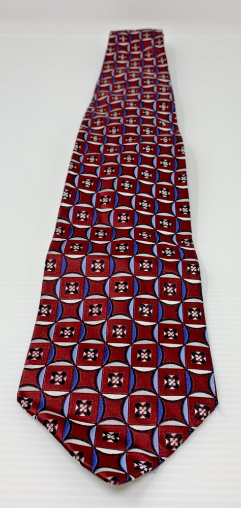 Screenplay By Martin Wong Geometric Handmade Tie 100% Silk