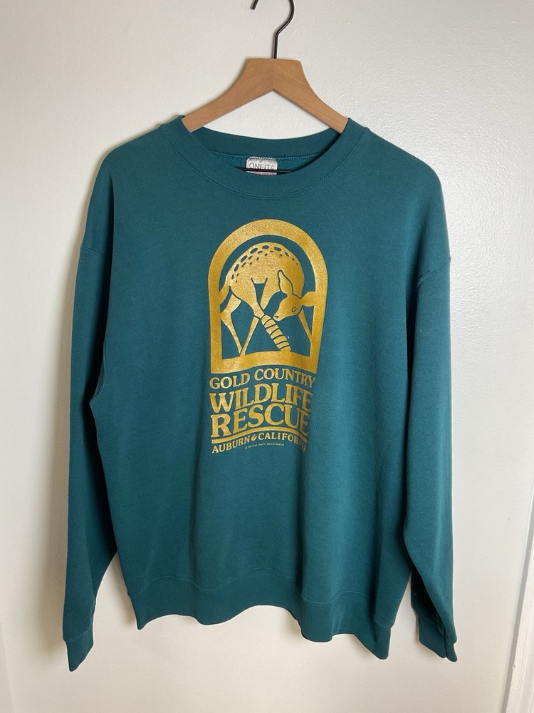 Vintage 1990s Gold Country Wildlife Rescue Pullover Sweatshirt Retro VTG USA 90s