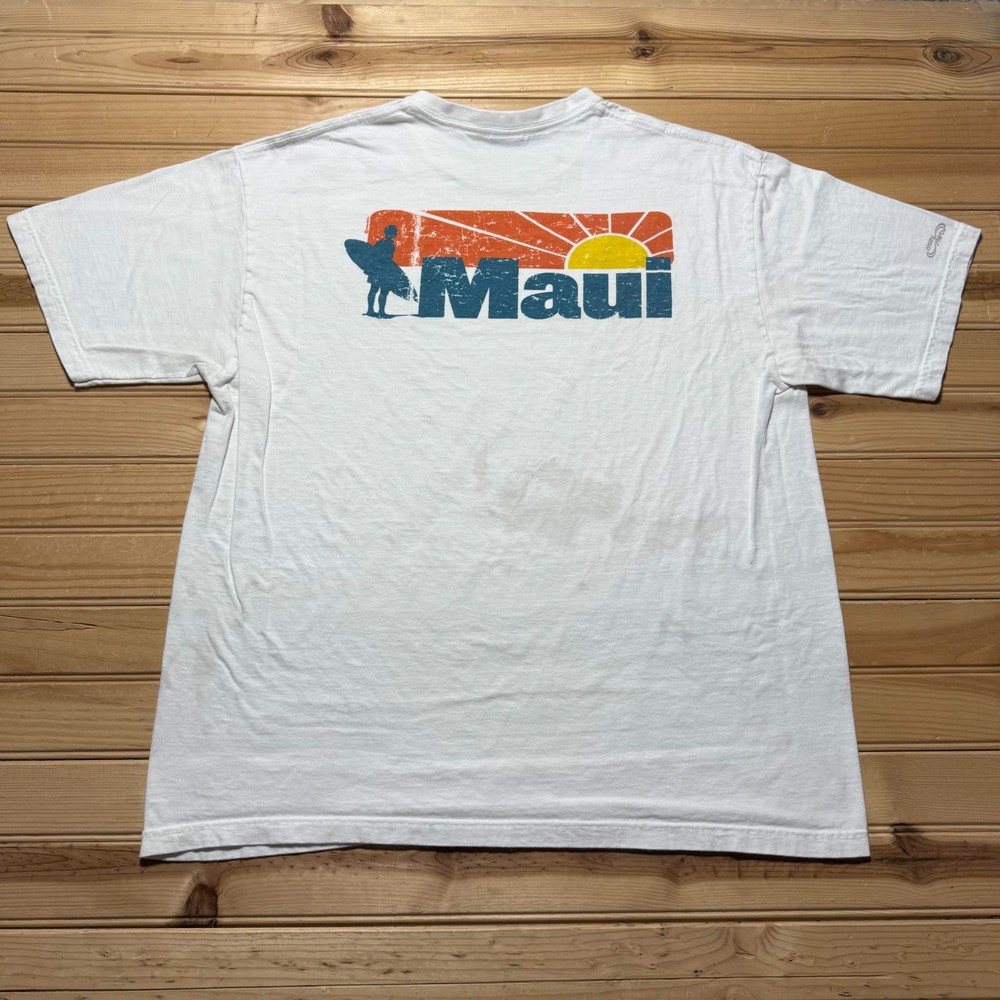 Crazy Shirts Maui Island Hawaii Surfer Beach Tropical Souvenir T-Shirt - Large
