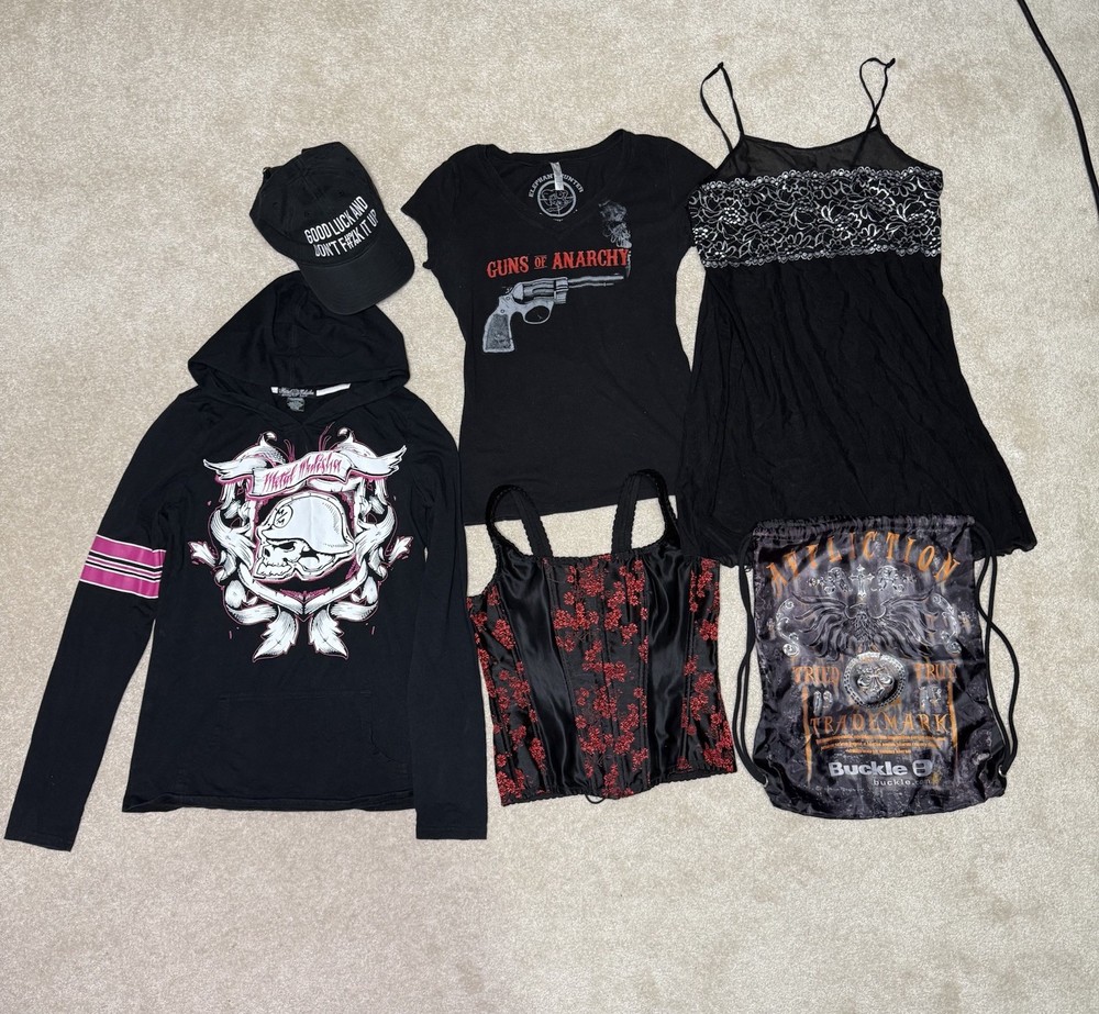 Vtg Womens Large Wholesale Clothing Lot Of 6 Pc Reseller Corset Bundle Y2k Goth