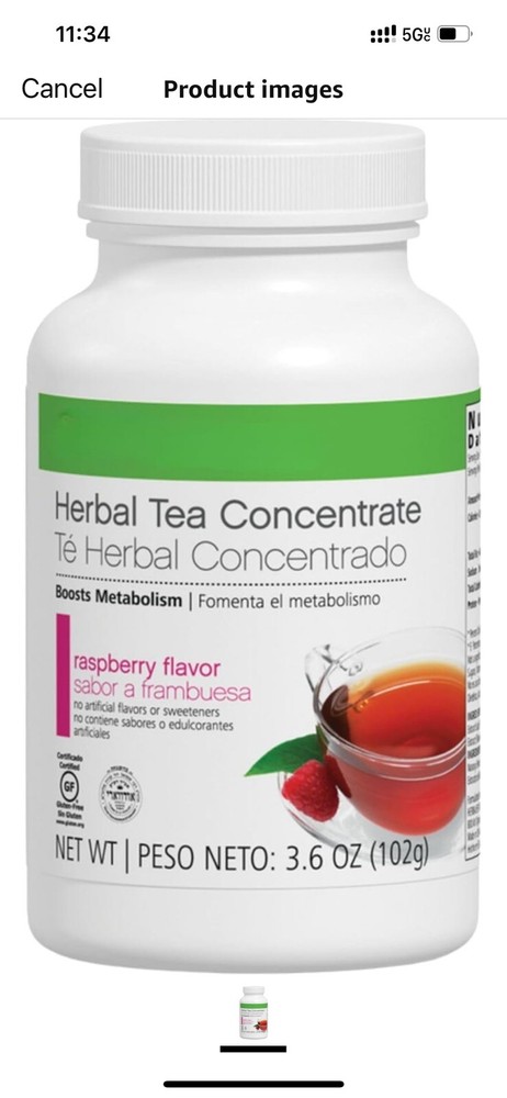 Herbal Tea Concentrate 3.6oz. Rasberry Flavor Free Shipping