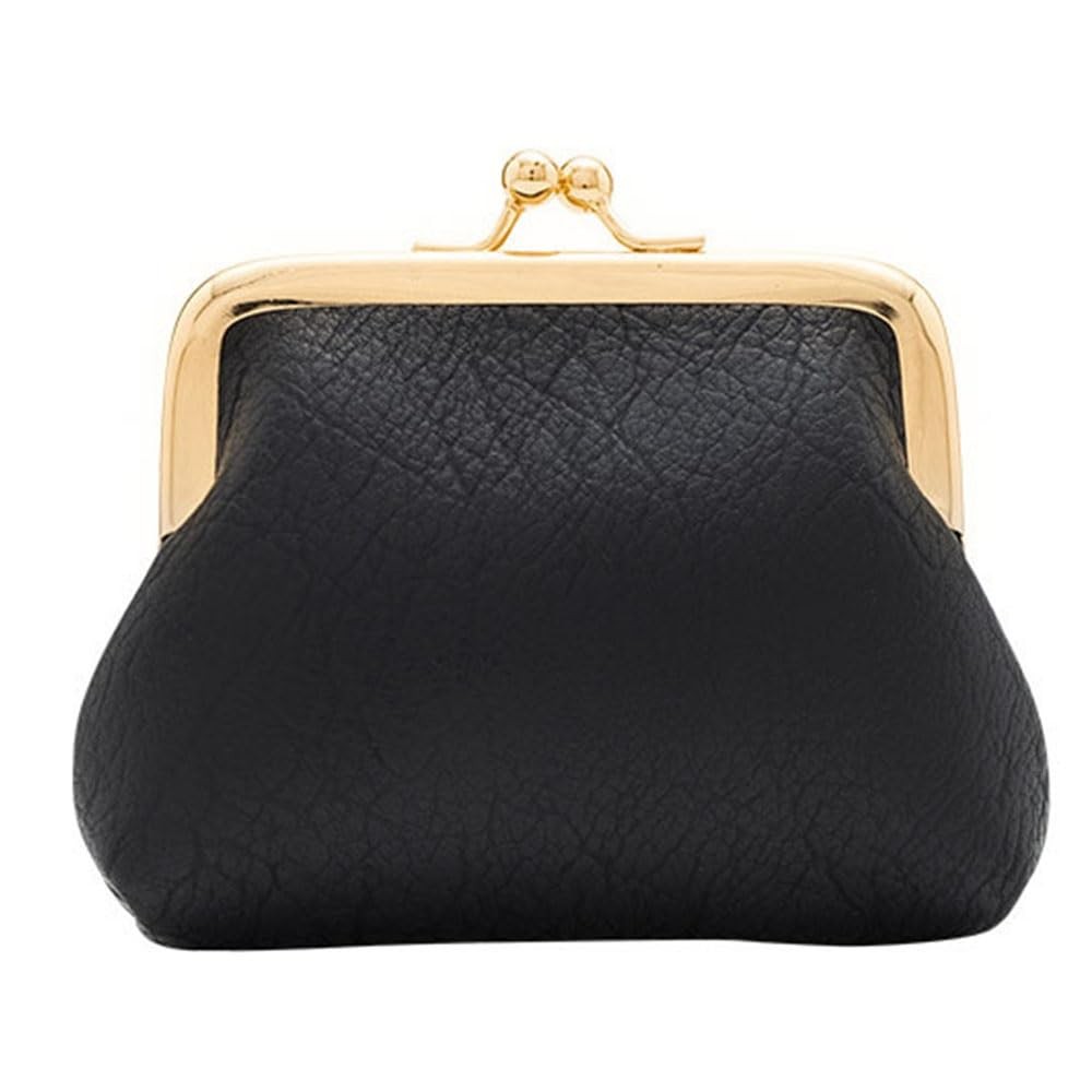 Lavogel Coin Purse, Kiss Lock Purse for Women, Large Capacity 1-Black
