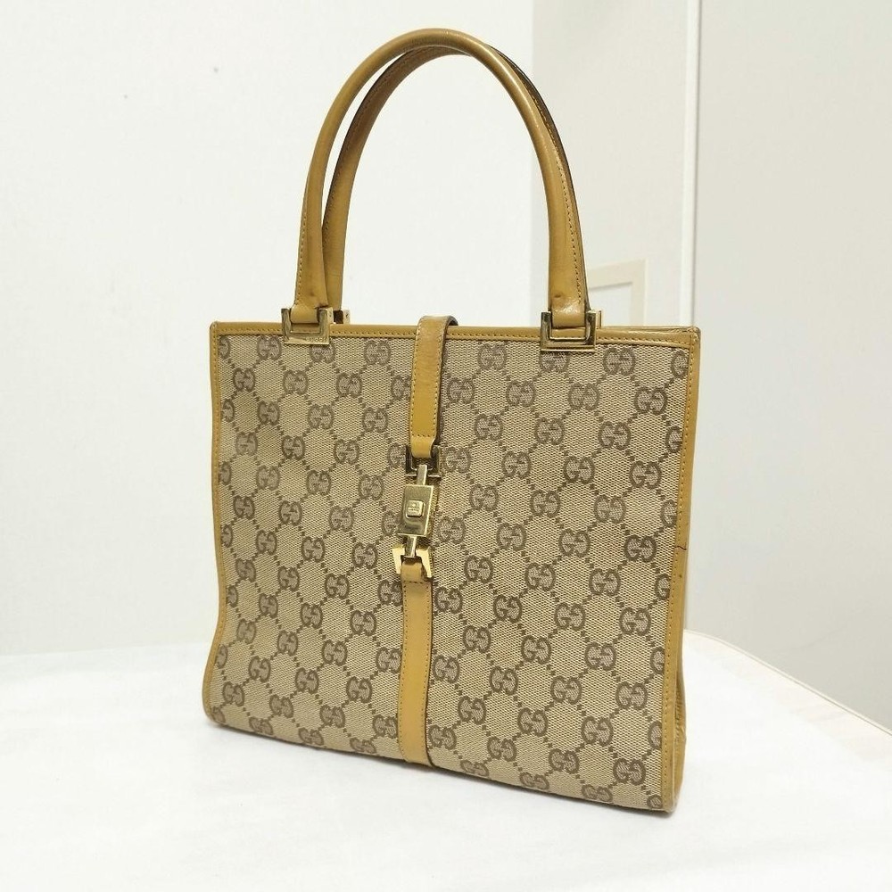 GUCCI GG Canvas Tote Bag Beige Authentic G0402222