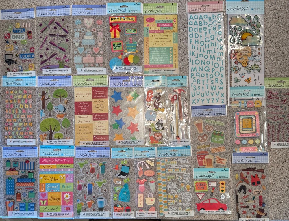 LOT of 50 AMERICAN GREETINGS Creative Touch SCRAPBOOK Stickers NEW