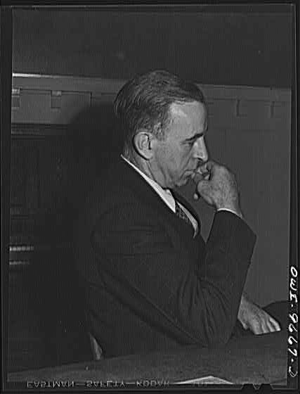 Photo:Butte, Montana. Member of the engineers' union at a meeting
