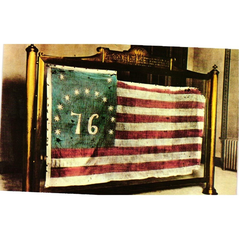 Vintage Bennington Flag Postcard Oldest Stars and Stripes 1777 Revolutionary War