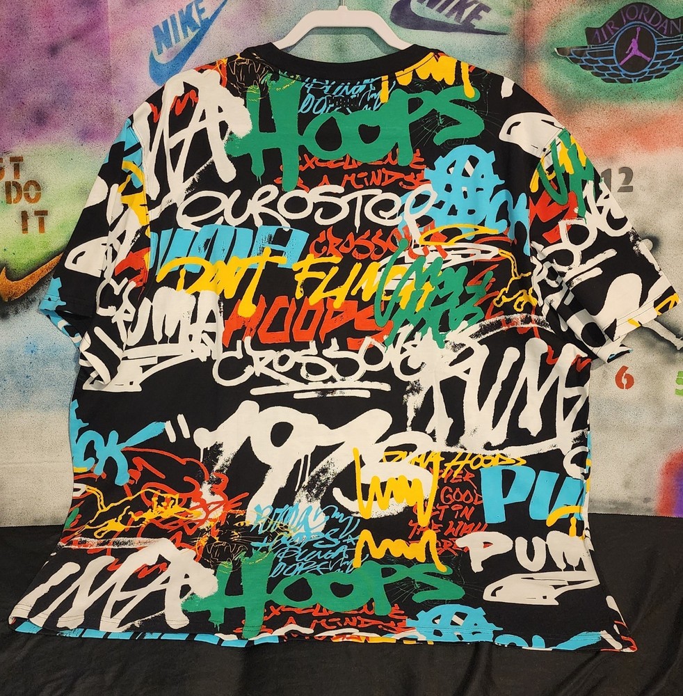 PUMA Men's XXL Multicolor Graphic Logo Crew Neck Short Sleeve Cotton T-Shirt