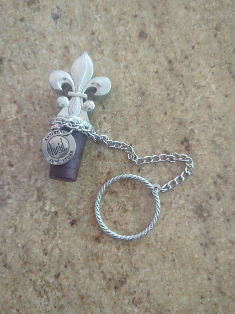 Wine Bottle Stopper  Metal Fleur-De-Lis French Lucid Absinthe-image