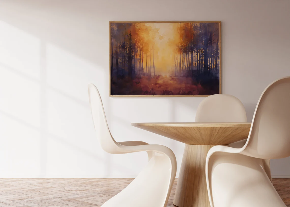 Autum Season Trees in Forest Painting Poster Premium Quality Choose your Size