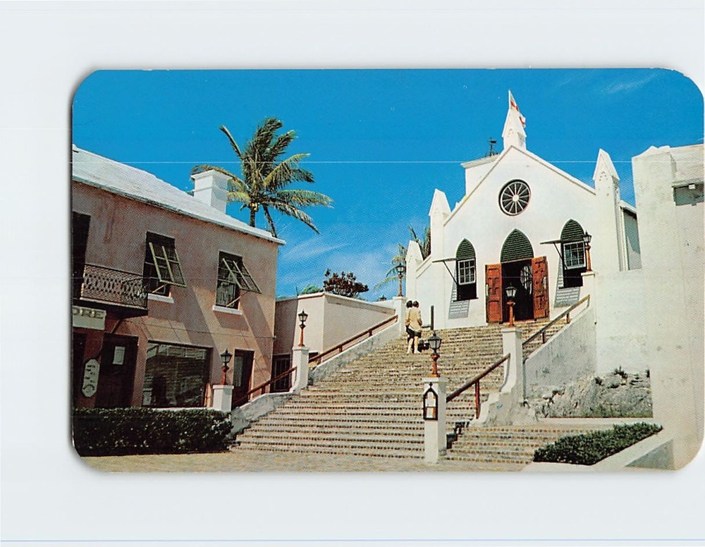 Postcard St. Peter's St. George's Church Bermuda British Overseas Territory