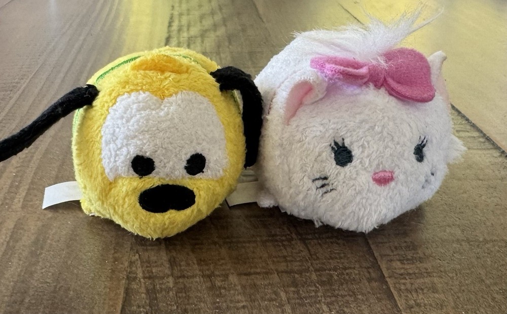 Disney Tsum Tsum Plush Lot Pluto & Marie Aristocats Mini 3.5” Disney Store