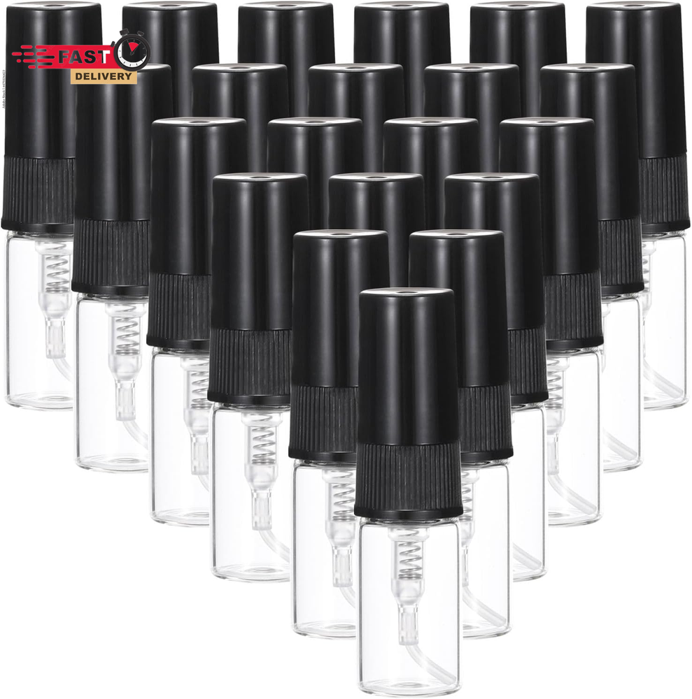 PATIKIL 2Ml Glass Mini Perfume Sample Bottles, 20 Pcs Fine Mist Refillable Empty