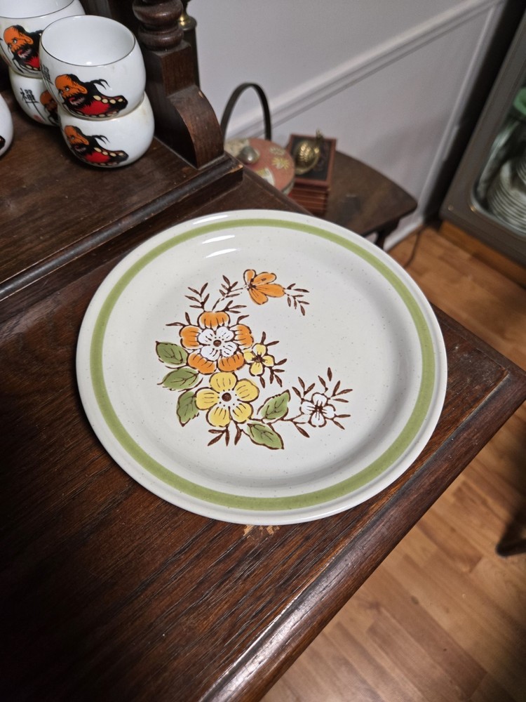 Vintage Country Casual Salad Plate Spring Garden Stoneware 7.5