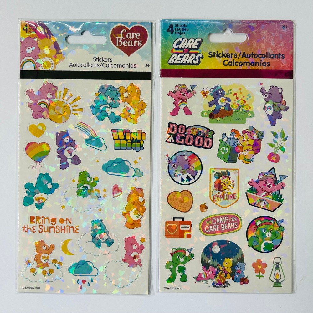CAREBEARS Stickers HOLOGRAPHIC Sandylion 8 sheets NEW!