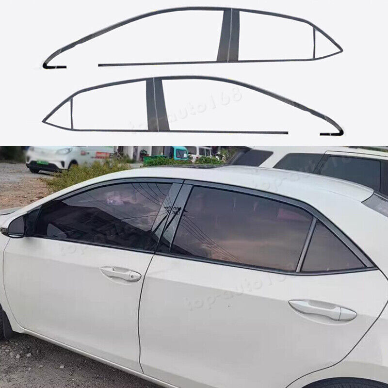 Toyota Corolla 2014-2019 Black Steel Window Sill Trim Cover Molding  