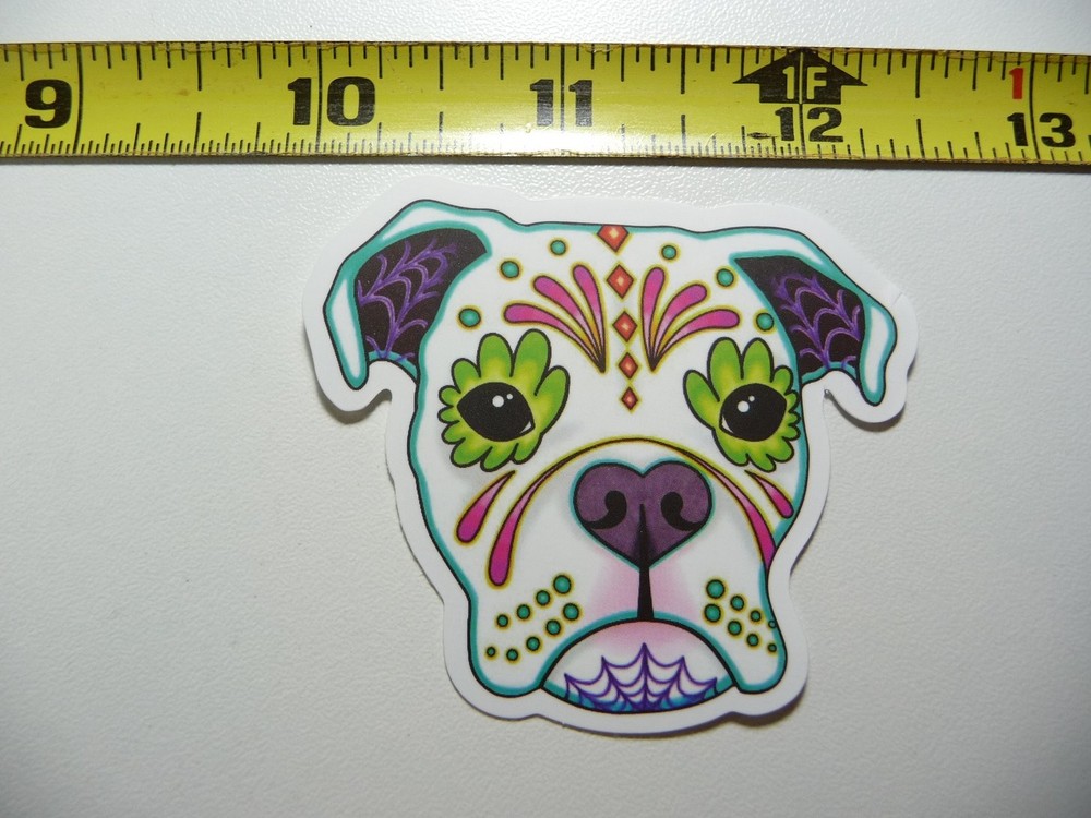 Day of the Dead Boxer Dog Portrait Decal Sticker for Pet Lovers