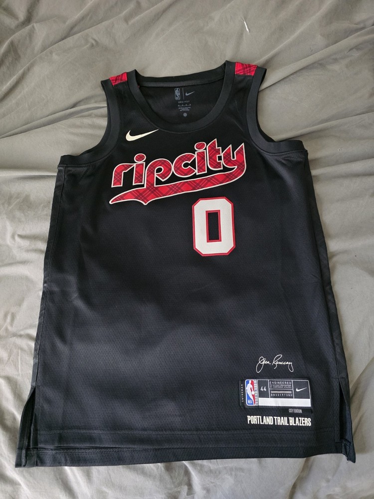 New Mens Nike NBA Portland Trail Blazers Lillard #0 Jersey Rip City 44 medium