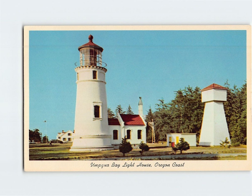 Postcard Umpqua Bay Light House Oregon Coast