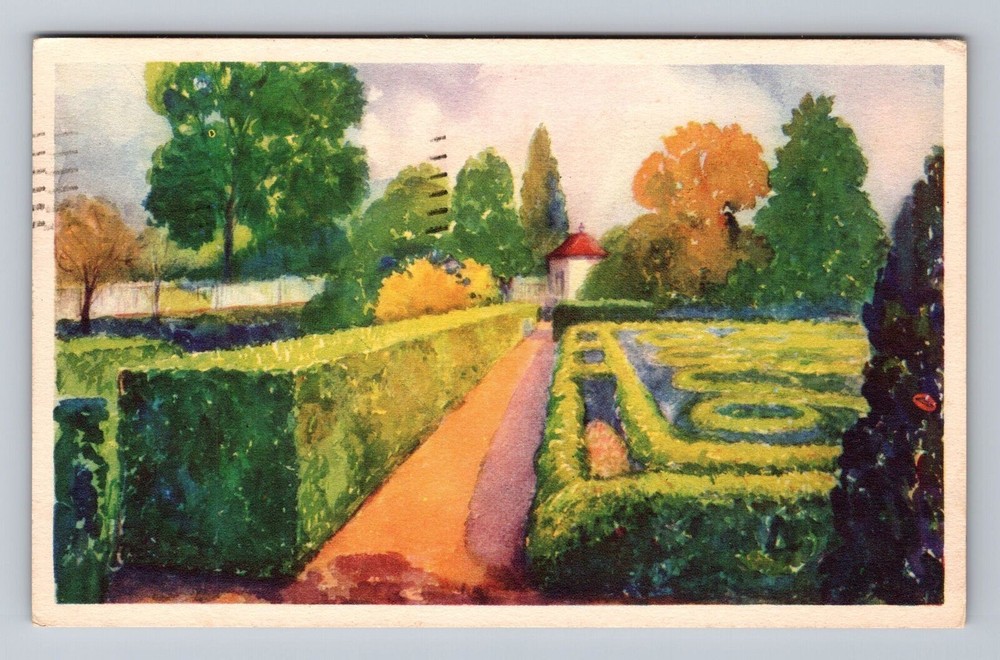 Mt Vernon VA-Virginia The Flower Garden at Mount Vernon Vintage Postcard