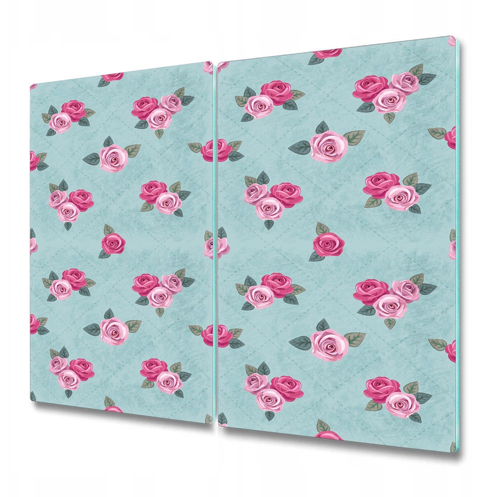 Glass Chopping Board Utensil Worktop Saver Tender Roses Flowers Floral 2x30x52