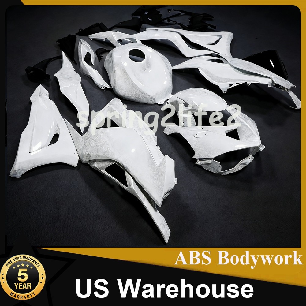Ice Cracked White Forged Carbon Fiber Fairings For Kawasaki Ninja ZX6R 2024 2025