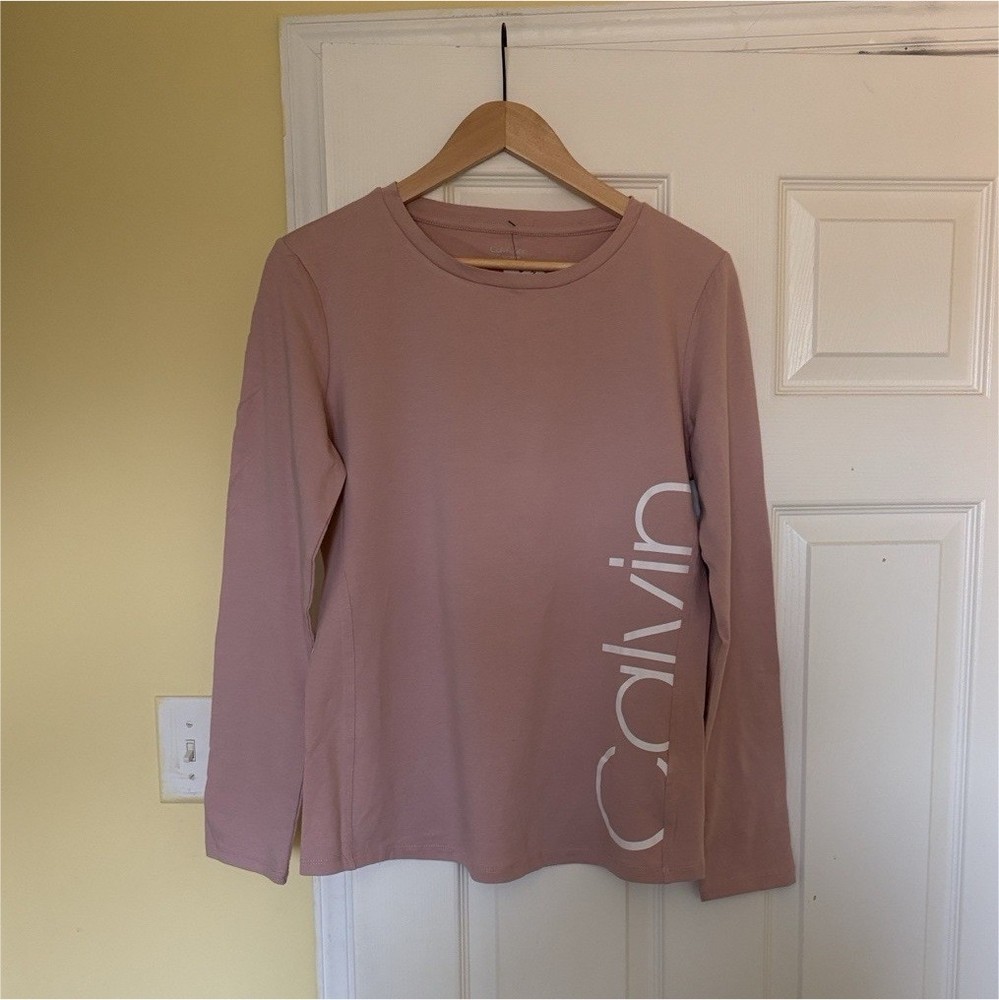 Calvin Klein Performance Stretch Pink Long Sleeve Women's Activewear Top Size L