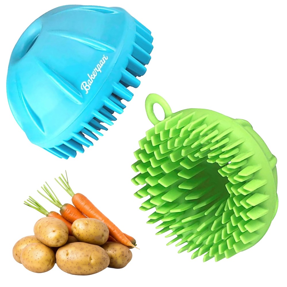 Silicone Vegetable Brush Scrubber Potato Brush Fruit Scrubber Egg Brush For Clea
