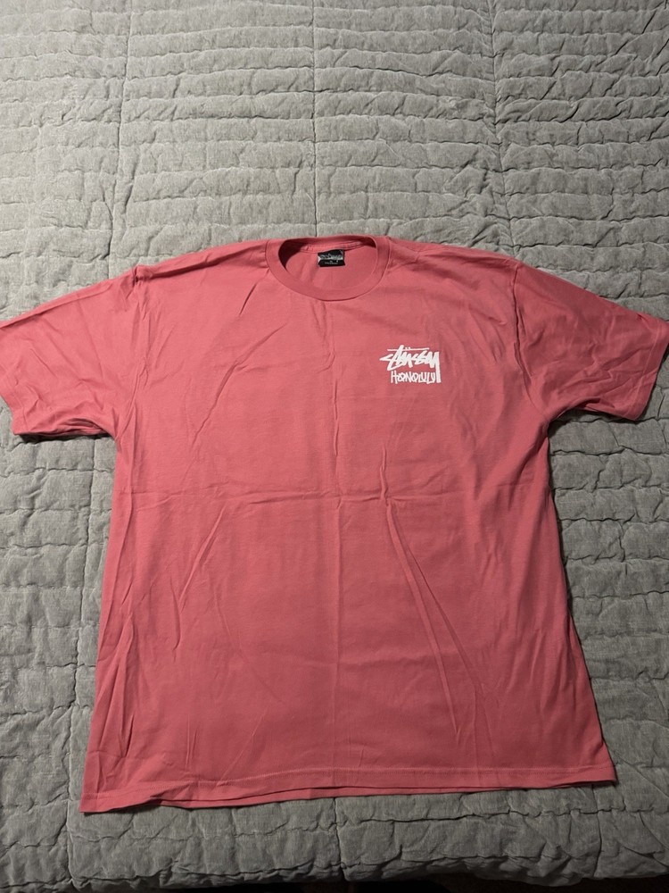 Stussy Men's Short Sleeve T-Shirt Size XL Pink Brand New (Cut Tag Sample)
