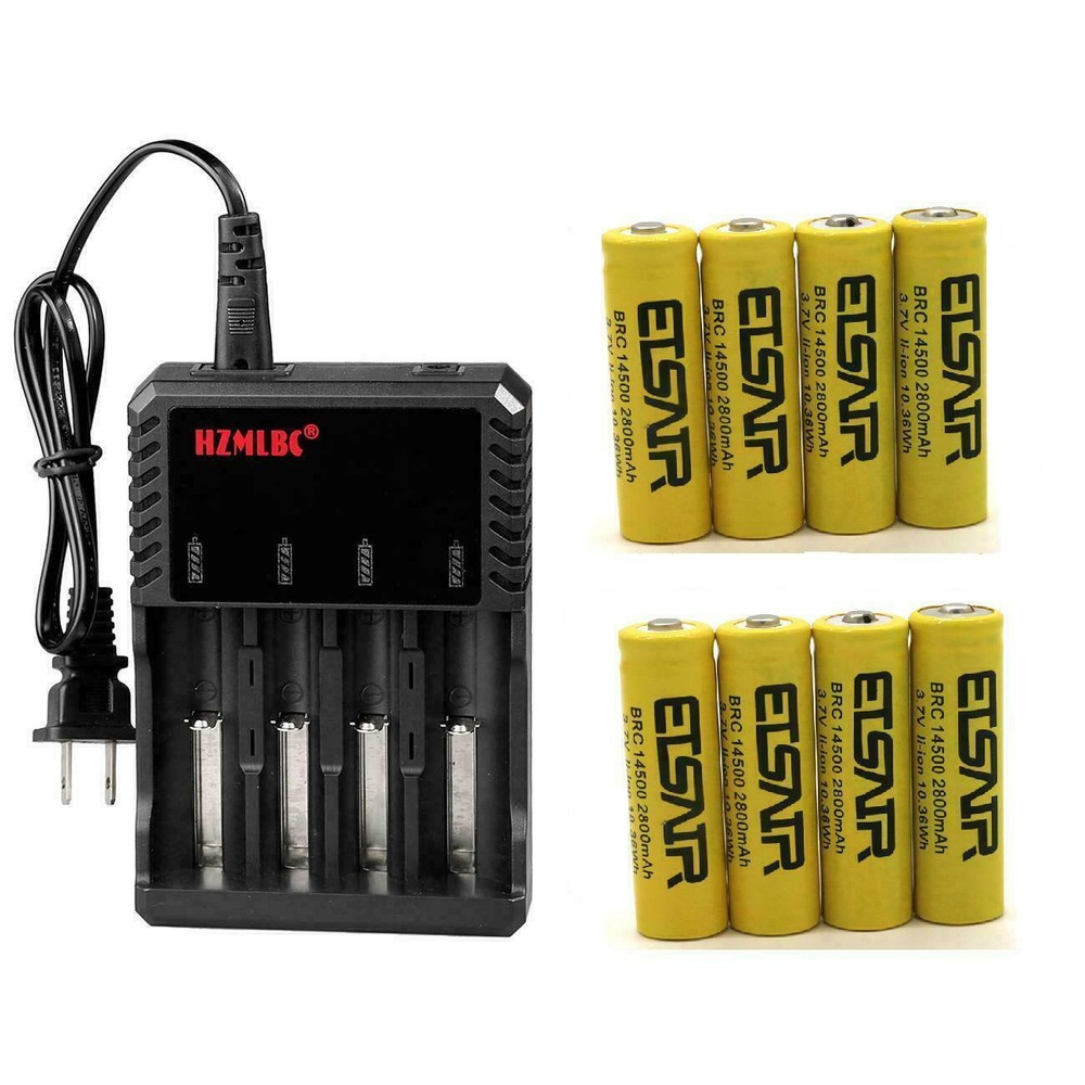 ETSAIR 14500 Battery 2800mAh Rechargeable 3.7V Cell Batteries For LED Torch Lot