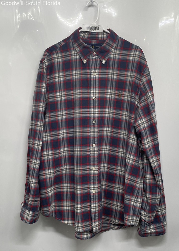 Ralph Lauren Mens Multicolor Plaid Classic Fit Long Sleeve Button-Up Shirt Sz XL
