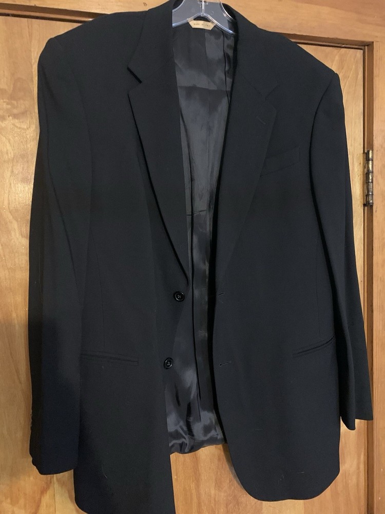Vintage Donna Karan Men’s Size 42R Black Blazer Sport Jacket Wool Made In Italy