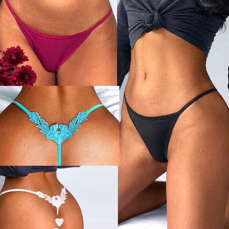 Women Babydoll G-string Thong T-back Panties High Cut Floral Lingeries Sleepwear