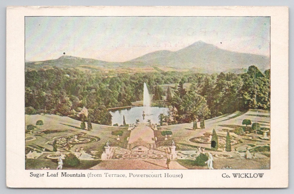 Powerscourt Gardens Sugar Loaf Mountain Co. Wicklow Ireland Postcard c. 1910s