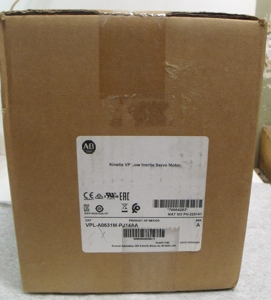 New In Box Allen Bradley Kinetix VP Low inertia Servo Motor VPL-A0631M-PJ14AA