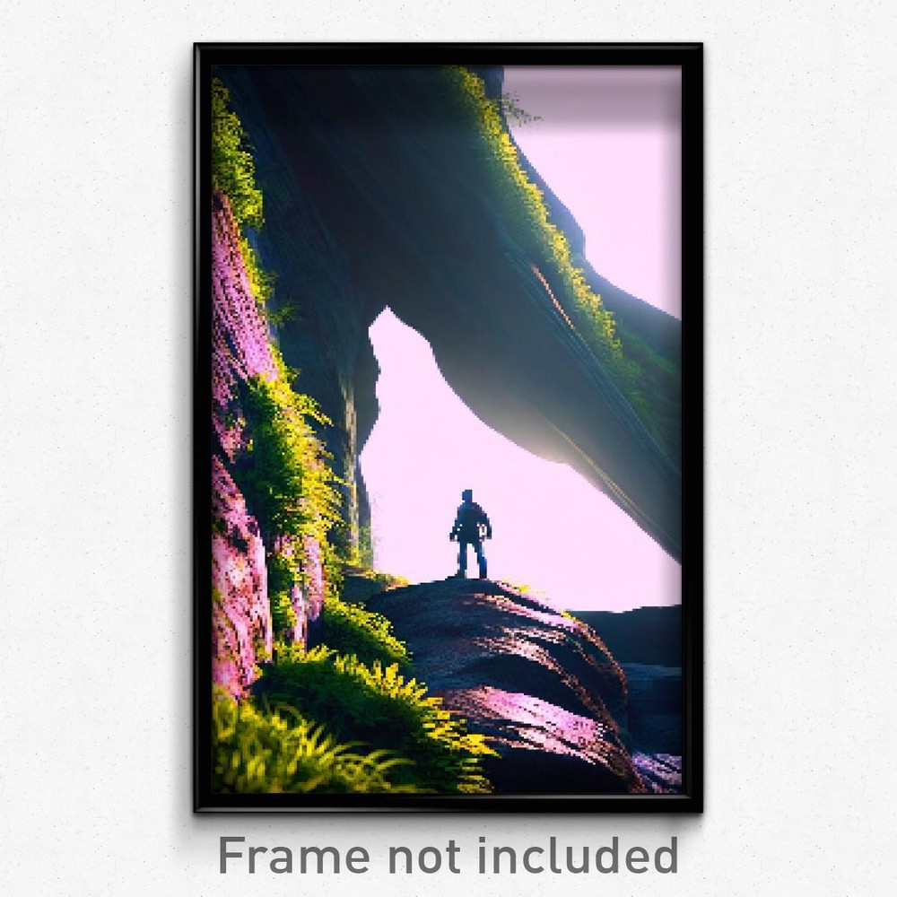 Pixel Art Poster - Humble Gorge (8 Bit Psychedelic Trippy Video Game Print)