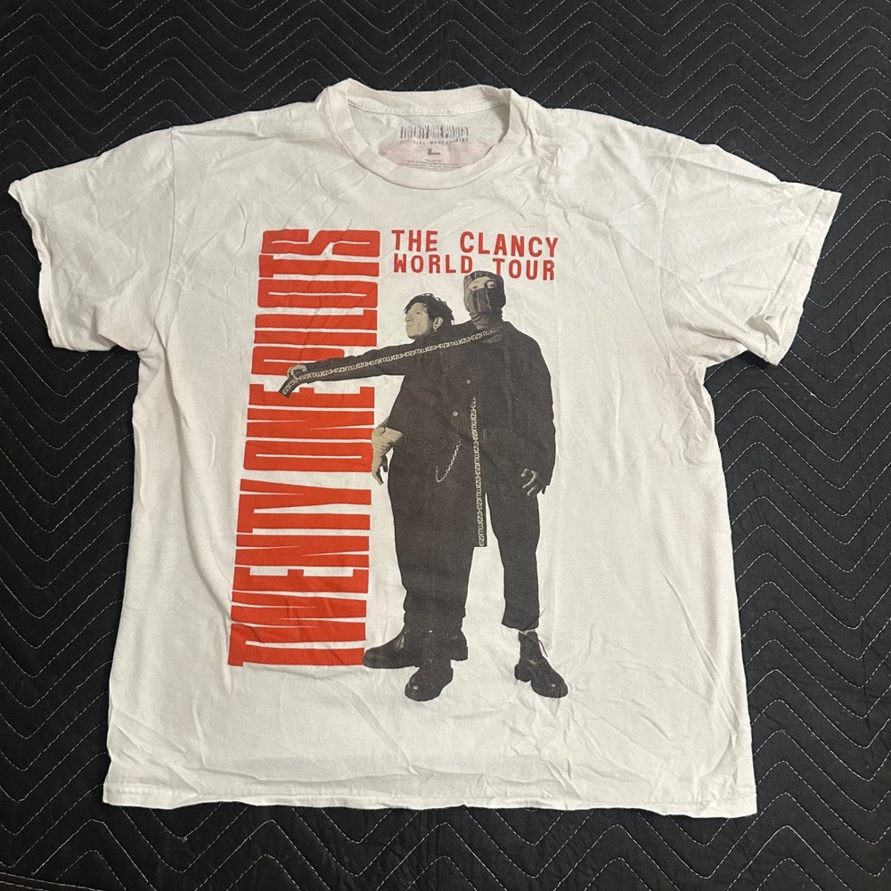 Twenty One Pilots White Graphic Clancy World Tour T Shirt 2024 2025 Large