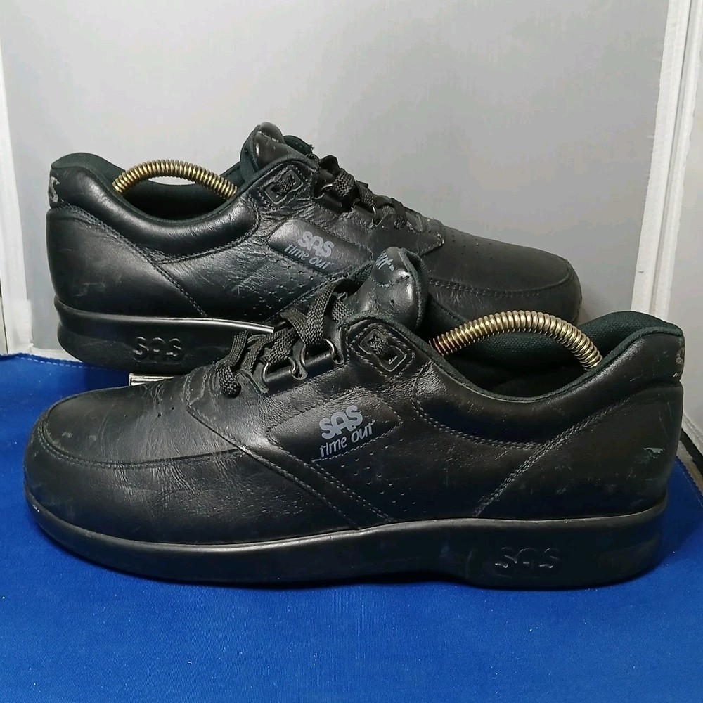 SAS Time Out Walking Shoes Tripad Comfort USA Womens Size 9.5 S Black Leather
