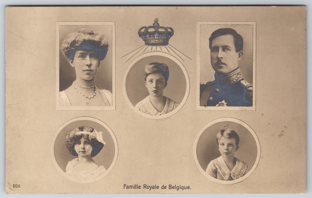 RPPC Royal Family of Belgium King Albert I Prince Leopold Real Photo Postcard