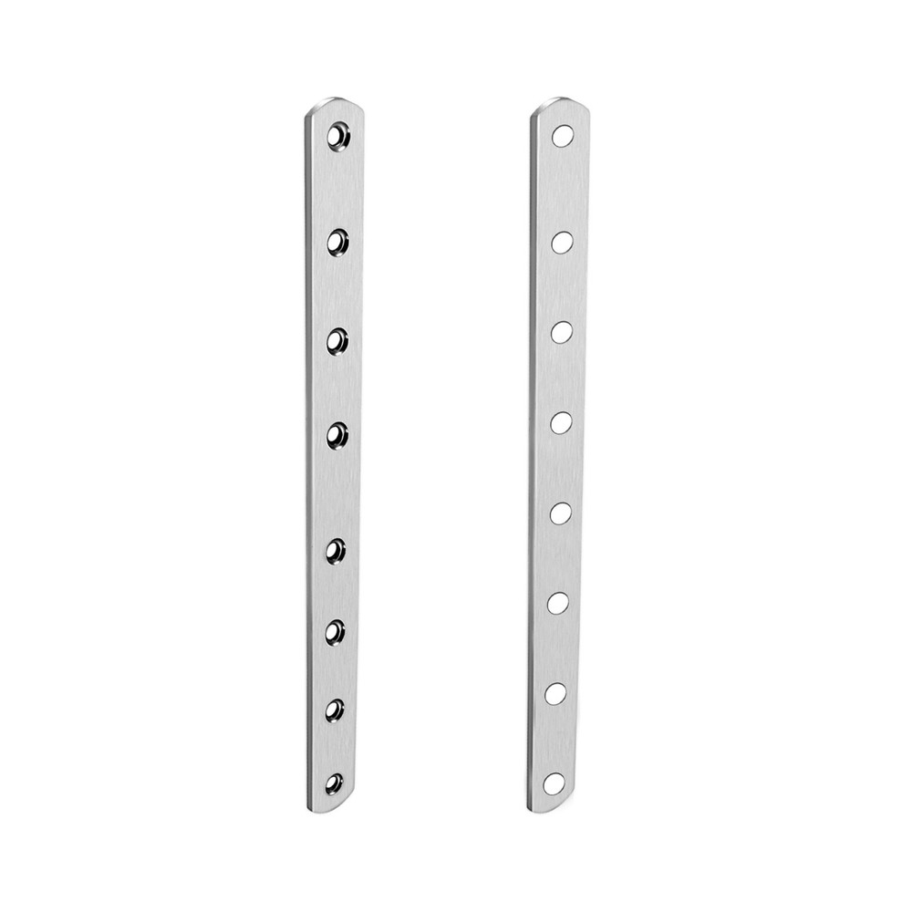 2 Pack 295x25x4mm Flat Straight Brace Plate Stainless Steel Brace Plate Silver