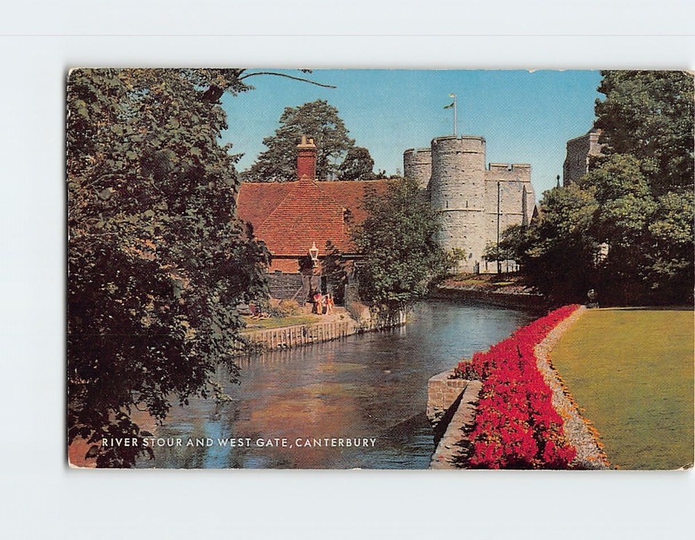 Postcard River Stour & West Gate Canterbury England